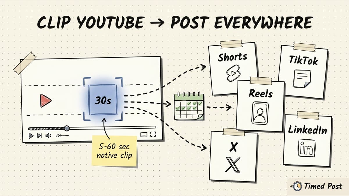 How to Clip a YouTube Video in 2026: Clips, Shorts, and Cross-Posting