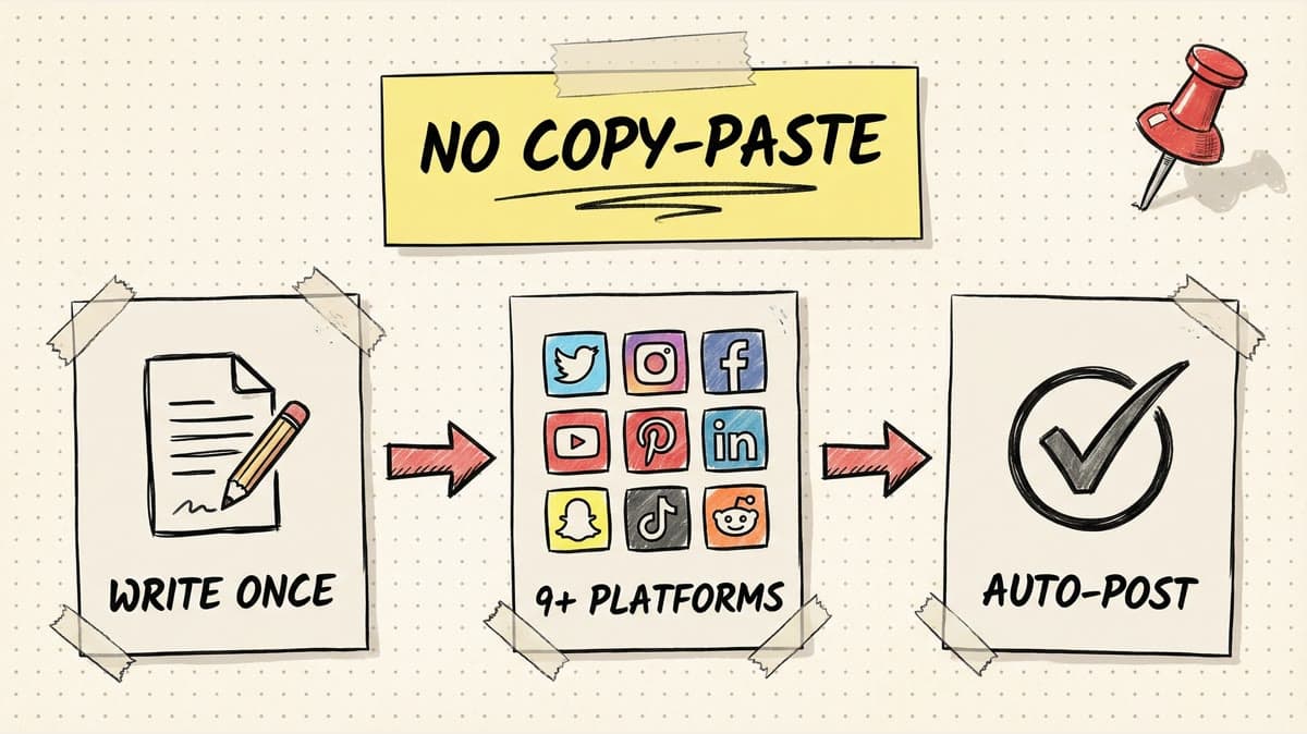 Multi-platform posting workflow without copy-paste